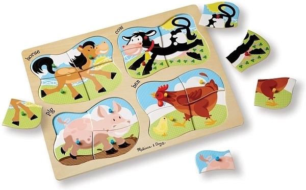 Дерев'яні пазли 4 в 1 Melissa&Doug Ферма (MD9858) - Pampik - 2