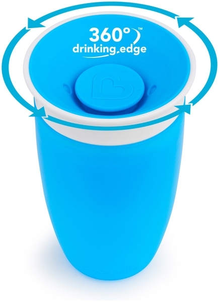 Чашка-непроливайка Munchkin Miracle 360 з кришкою, 296 мл, блакитний (51858) - Pampik - 2