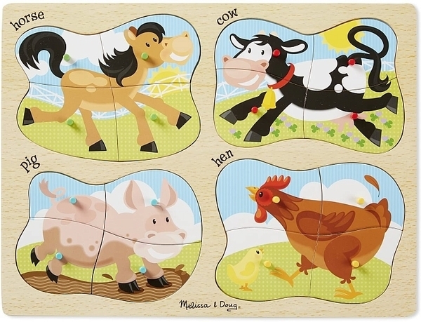 Дерев'яні пазли 4 в 1 Melissa&Doug Ферма (MD9858) - Pampik