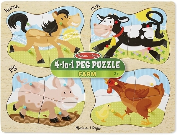 Дерев'яні пазли 4 в 1 Melissa&Doug Ферма (MD9858) - Pampik - 4