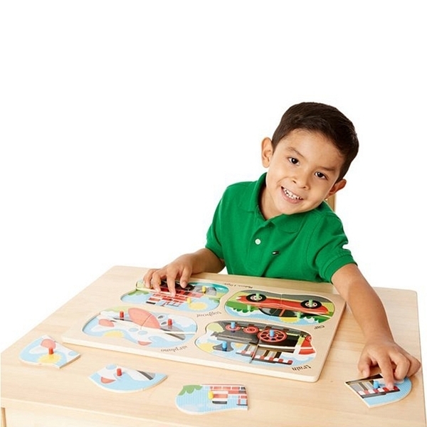 Деревянные пазлы 4 в 1 Melissa&Doug Транспорт (MD9865) - Pampik - 3