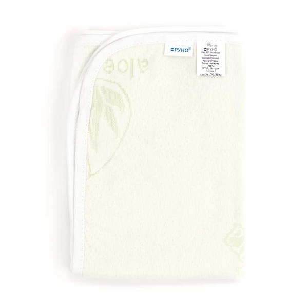 Наматрацник-поверхня Руно Aloe Vera, водонепроникний, жаккард, 120х60 см, молочний (927Aloe Vera) - Pampik