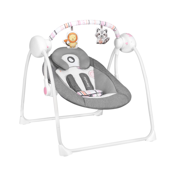 Крісло-гойдалка Lionelo Ruben Grey Rose, сірий - Pampik - 5