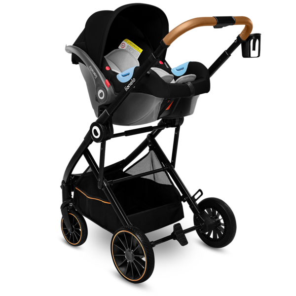 Універсальний візочок 3 в 1 Lionelo Riya 3in1 Black Onyx, чорний - Pampik - 3