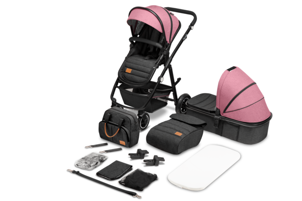 Універсальний візочок 2 в 1 Lionelo Amber Pink Rose, рожевий - Pampik - 2
