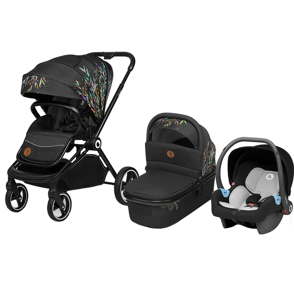 Універсальний візочок 3 в 1 Lionelo Mika Dreamin', чорний - Pampik