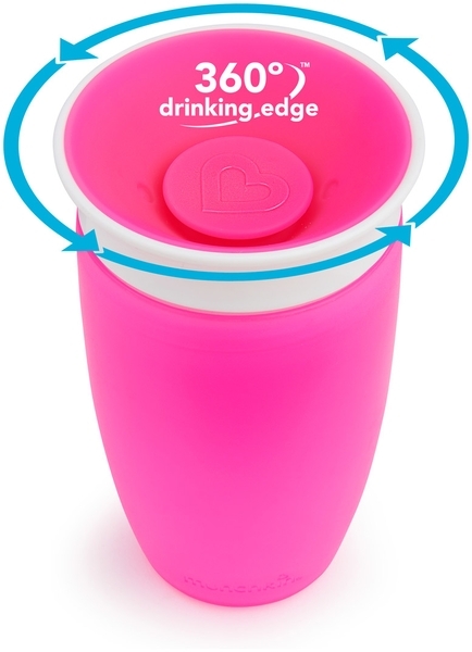Чашка-непроливайка Munchkin Miracle 360 з кришкою, 296 мл, рожевий (51859) - Pampik - 2