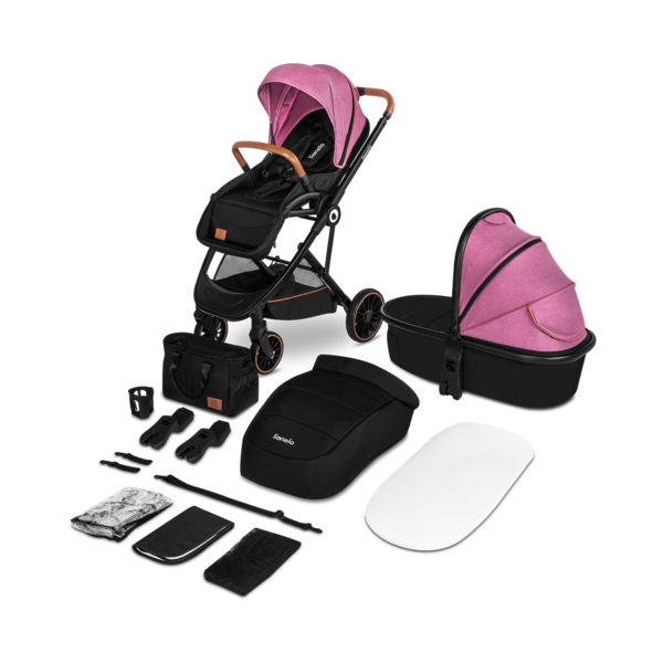 Універсальний візочок 2 в 1 Lionelo Riya 2in1 Pink Violet, рожевий - Pampik - 11