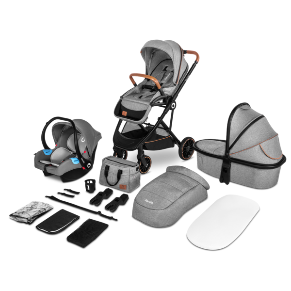 Універсальний візочок 3 в 1 Lionelo Riya 3in1 Grey Stone, сірий - Pampik - 4