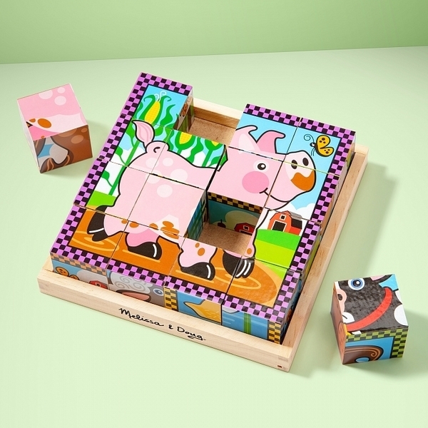 Дерев'яні кубики на платформі Melissa&Doug Ферма (MD775) - Pampik - 7