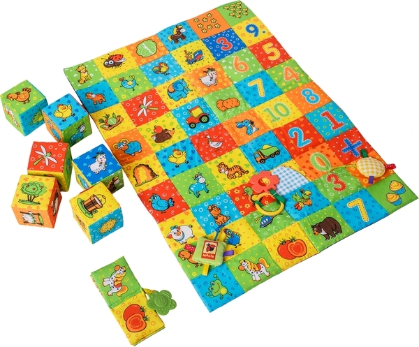 Набор Масік: развивающий коврик, кубики, книга-прорезыватель Веселая ферма (МС 040201-01) - Pampik - 2
