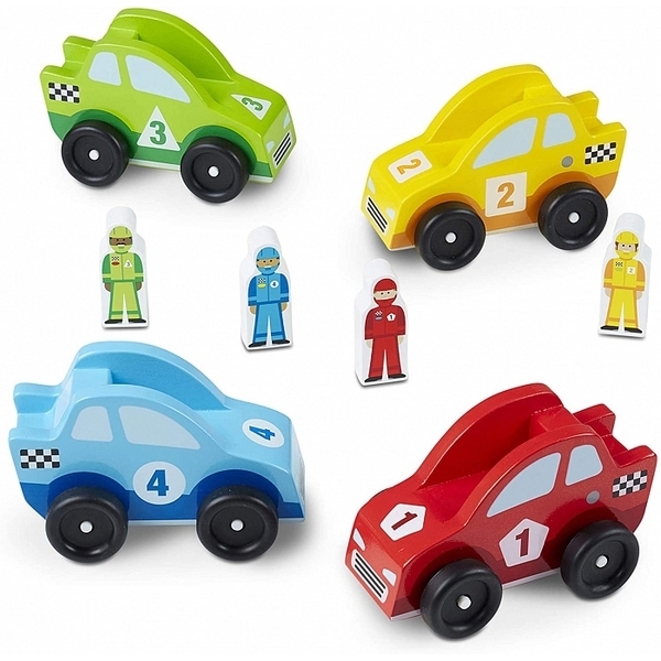 Дерев'яний набір Melissa&Doug Гоночні автомобілі (MD706) - Pampik