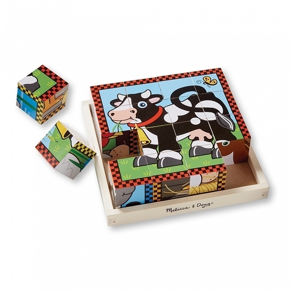 Дерев'яні кубики на платформі Melissa&Doug Ферма (MD775) - Pampik - 3