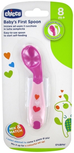 Ложка Chicco First Spoon, від 8 місяців, рожевий (16100.10) - Pampik - 2