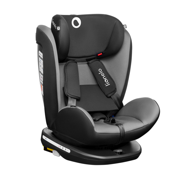 Автокресло Lionelo Bastiaan Grey, black base, серый - Pampik - 10