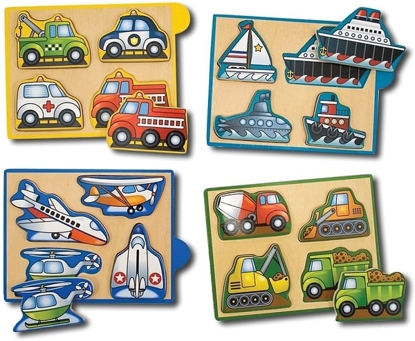 Набір з 4 пазлів в коробці Melissa&Doug Транспорт (MD4791) - Pampik