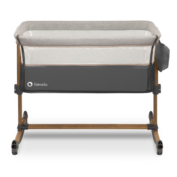 Ліжечко приставне Lionelo Leonie Grey Stone, темно-сірий - Pampik - 2