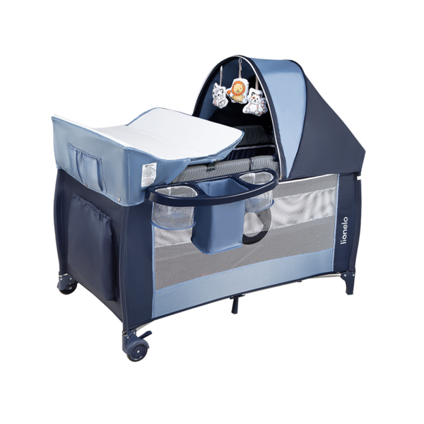 Ліжечко-манеж Lionelo Sven Plus Blue Navy, синій - Pampik - 4