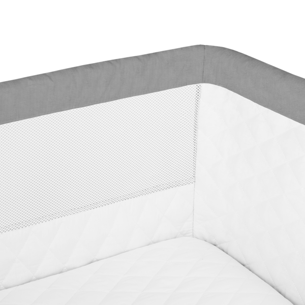 Кроватка приставная Lionelo Theo Concrete, серый - Pampik - 18