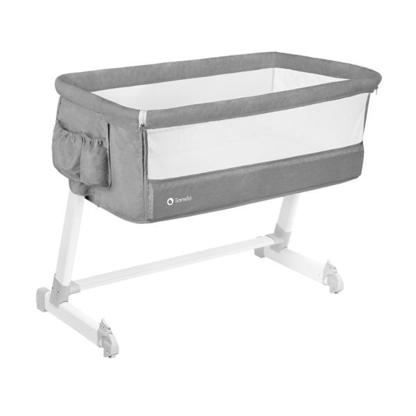 Кроватка приставная Lionelo Theo Concrete, серый - Pampik - 2