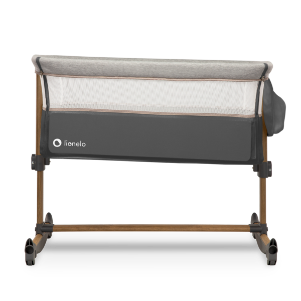 Ліжечко приставне Lionelo Leonie Grey Stone, темно-сірий - Pampik - 13