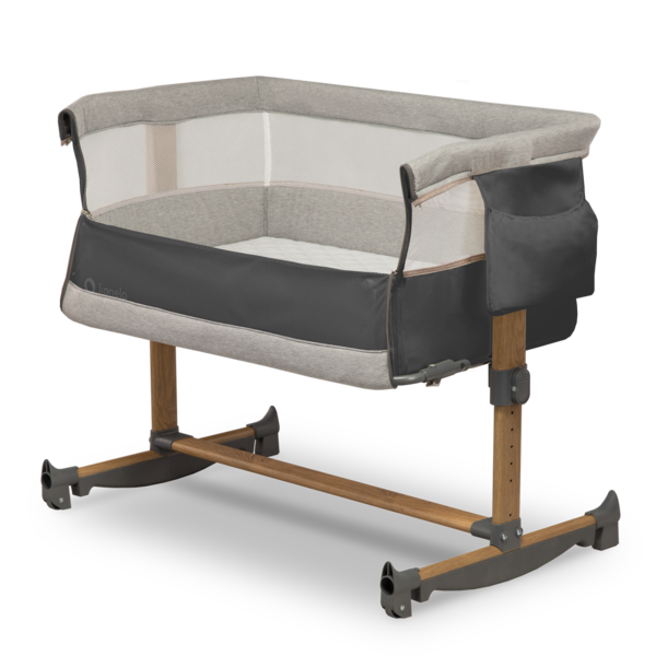 Ліжечко приставне Lionelo Leonie Grey Stone, темно-сірий - Pampik - 21