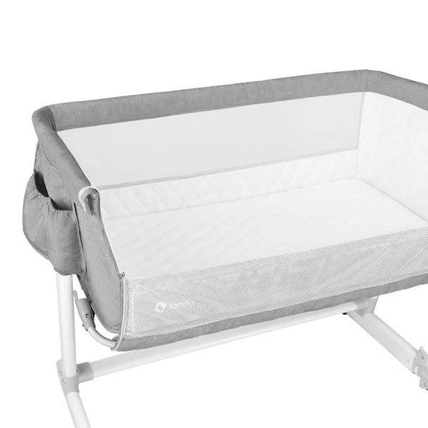 Кроватка приставная Lionelo Theo Concrete, серый - Pampik - 16
