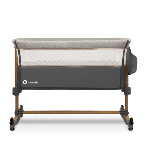 Ліжечко приставне Lionelo Leonie Grey Stone, темно-сірий - Pampik - 6