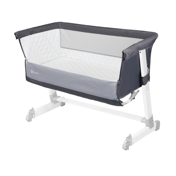 Ліжечко приставне Lionelo Theo Dark Grey, темно-сірий - Pampik - 8