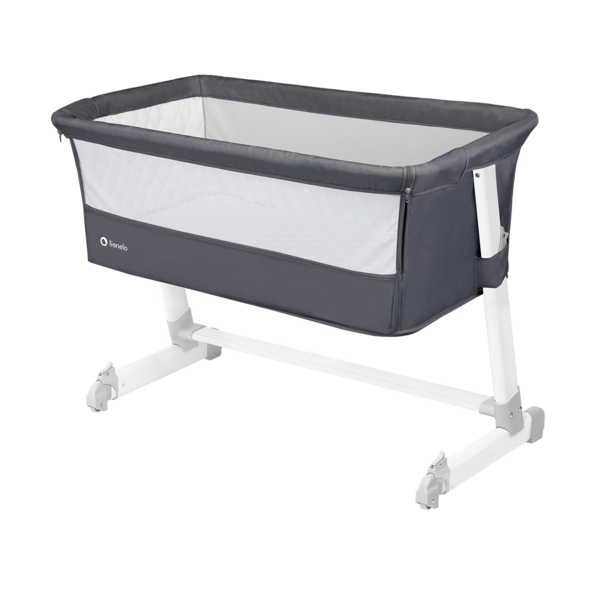 Ліжечко приставне Lionelo Theo Dark Grey, темно-сірий - Pampik - 2