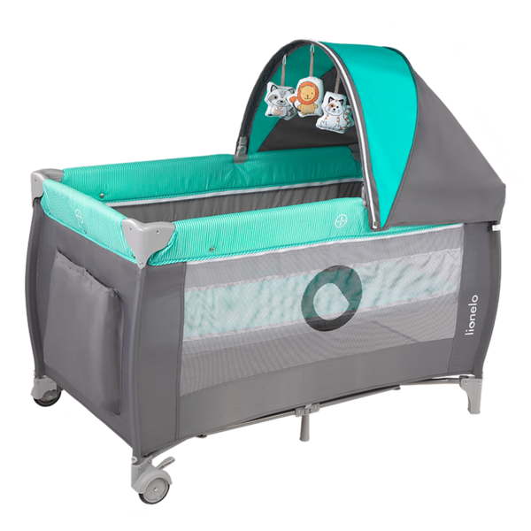 Ліжечко-манеж Lionelo Sven Plus Turquoise Grey, бірюзовий - Pampik - 9