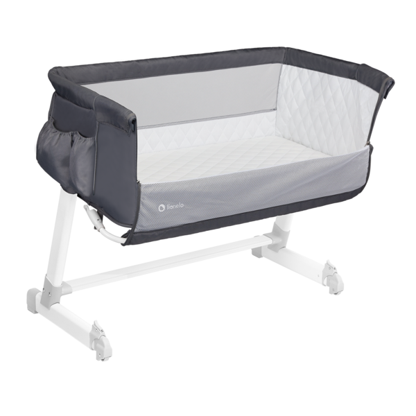 Ліжечко приставне Lionelo Theo Dark Grey, темно-сірий - Pampik - 4