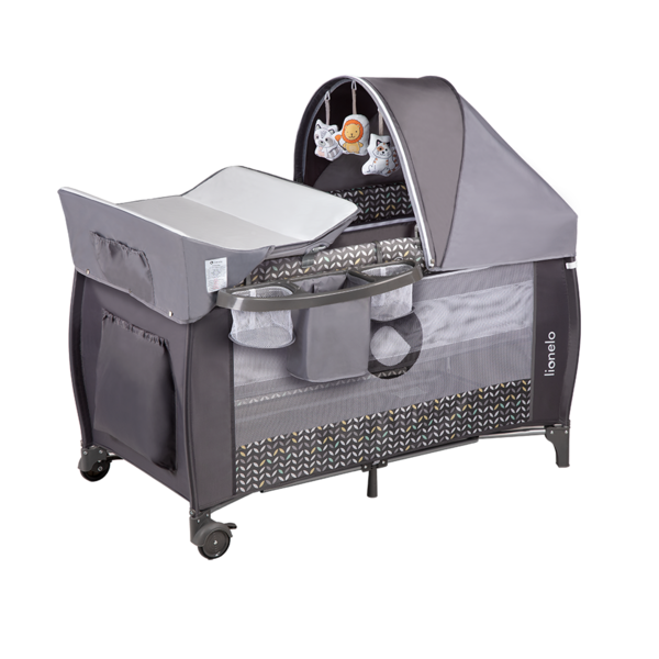 Ліжечко-манеж Lionelo Sven Plus Grey Scandi, сірий - Pampik - 2