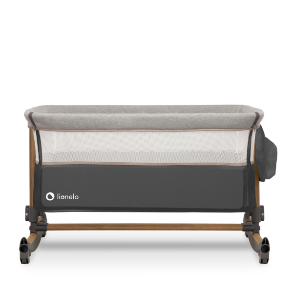 Ліжечко приставне Lionelo Leonie Grey Stone, темно-сірий - Pampik - 11
