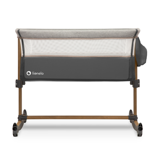 Ліжечко приставне Lionelo Leonie Grey Stone, темно-сірий - Pampik - 9