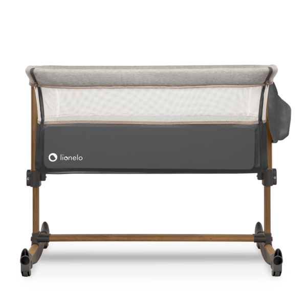 Ліжечко приставне Lionelo Leonie Grey Stone, темно-сірий - Pampik - 4