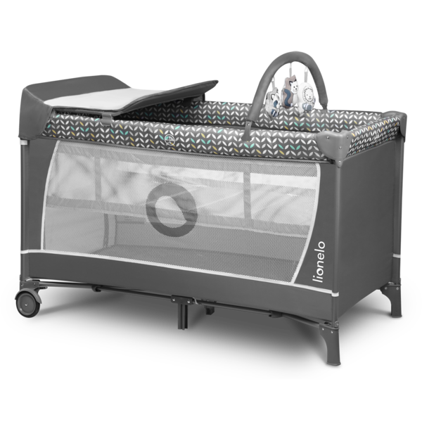 Манеж Lionelo Flower Grey Scandi, сірий - Pampik - 7