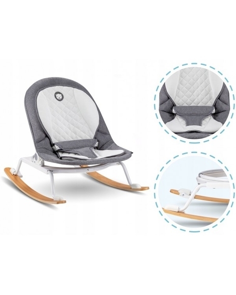 Шезлонг Lionelo Rosa Grey/White, сірий із білим - Pampik - 2