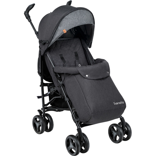 Прогулянковий візок Lionelo Irma Black/Dark Grey, чорний з сірим - Pampik