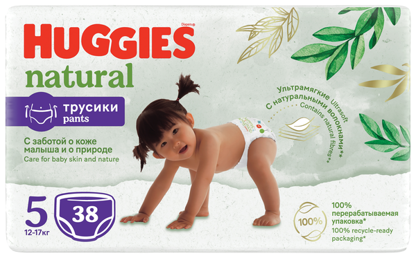 Трусики-підгузки Huggies Natural Pants Mega 5 (12-17 кг), 38 шт. - Pampik - 3