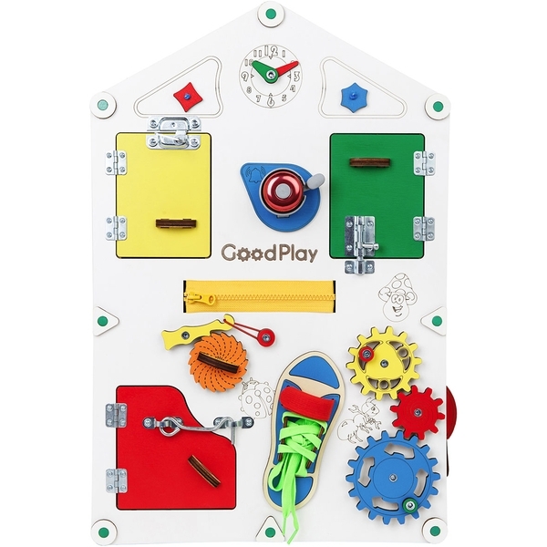 Розвиваюча дошка-будиночок GoodPlay, 56х38х6 см (D008) - Pampik