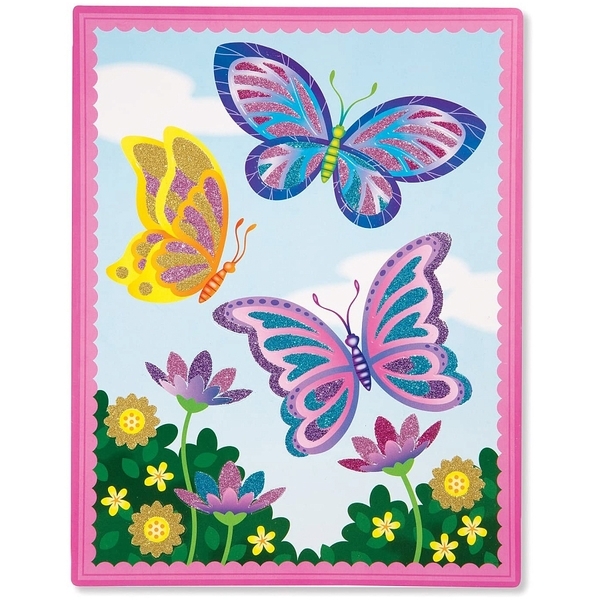 Набір для творчості з блискучими наліпками Melissa&Doug Квіти і метелики (MD19511) - Pampik - 3
