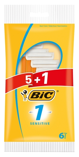 Станок одноразовый BIC 1 Sensitive, 5+1 шт. (3086126691831) - Pampik