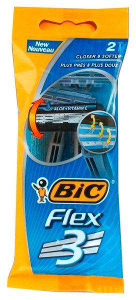 Станок одноразовий Bic Flex 3, 2 шт. (3086123242708) - Pampik