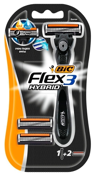Станок для гоління BIC Flex 3 Hybrid, 2 касети (3086123519114) - Pampik