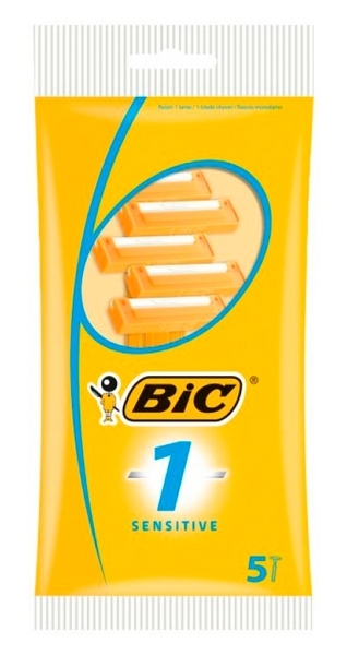 Станок одноразовий BIC 1 Sensitive, 5 шт. (3086125705010) - Pampik
