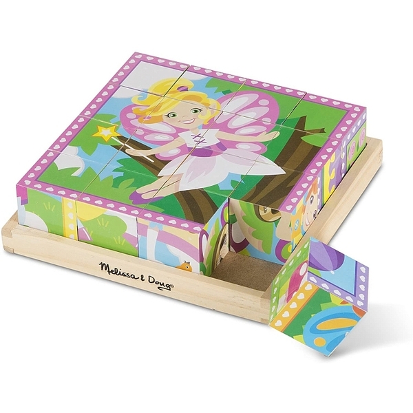 Дерев'яні кубики-пазл на платформі Melissa&Doug Принцеси і феї (MD19040) - Pampik - 2