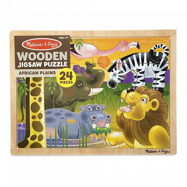 Деревянный пазл в рамке Melissa&Doug Африканская саванна, 24 эл. (MD12937) - Pampik