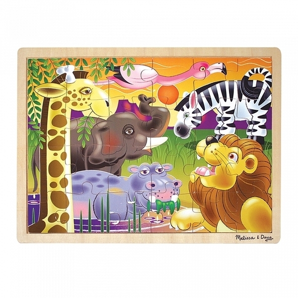 Деревянный пазл в рамке Melissa&Doug Африканская саванна, 24 эл. (MD12937) - Pampik - 2