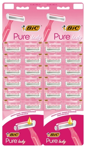 Набор бритв BIC Pure 3 Lady Pink, 24 шт. (3086123395145) - Pampik